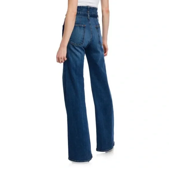 Veronica Beard Rosanna Corset Wide Leg Jeans 25/0 - Picture 2 of 16